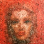 Szyba XLI, 70x70 cm, olej na płótnie, 2013