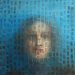 Szyba XXXII, 70x70 cm, olej na płótnie