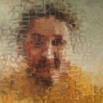 szyba X, 150x150cm, olej na płótnie, 2009