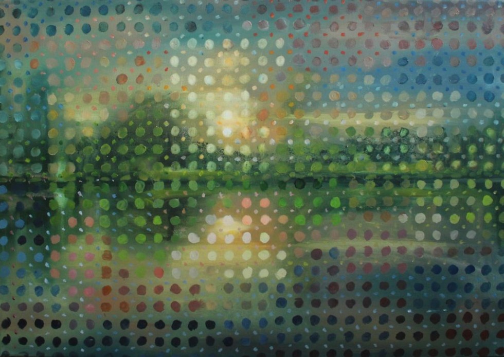 Jezioro VI, 100x70, olej na płótnie, 2013