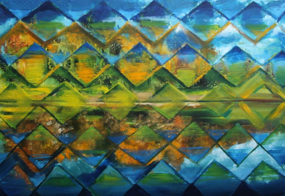 Jezioro XI, 100x70, olej na płótnie, 2013