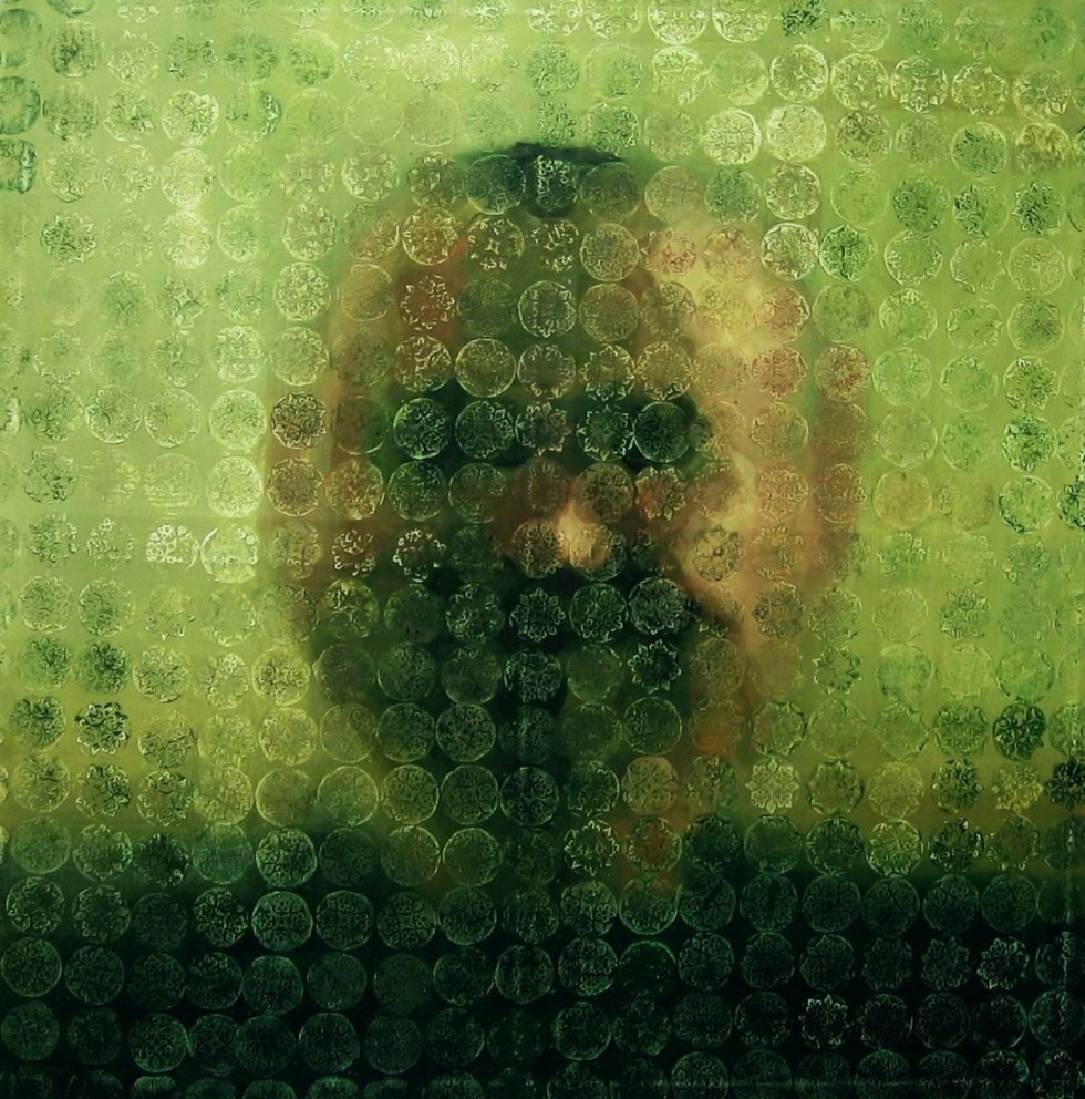 szyba I, 110x110 cm, olej na płótnie, 2009