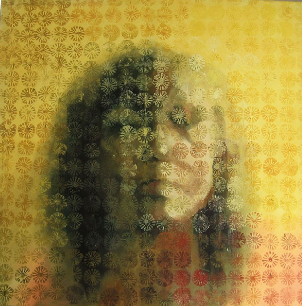 Szyba II, 110x110 cm, olej na płótnie, 2009